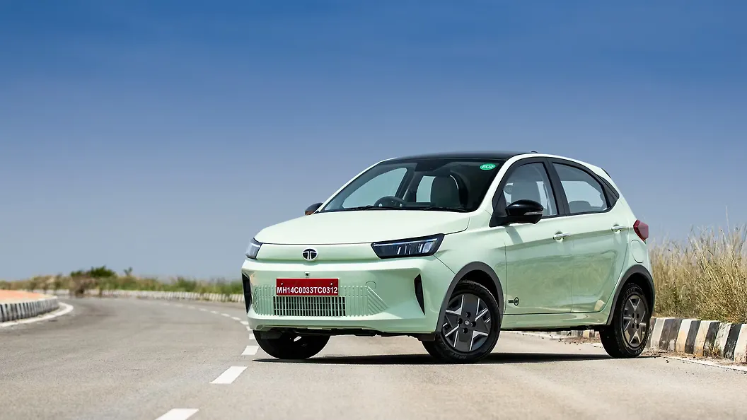Tata Tiago EV left front three quarter